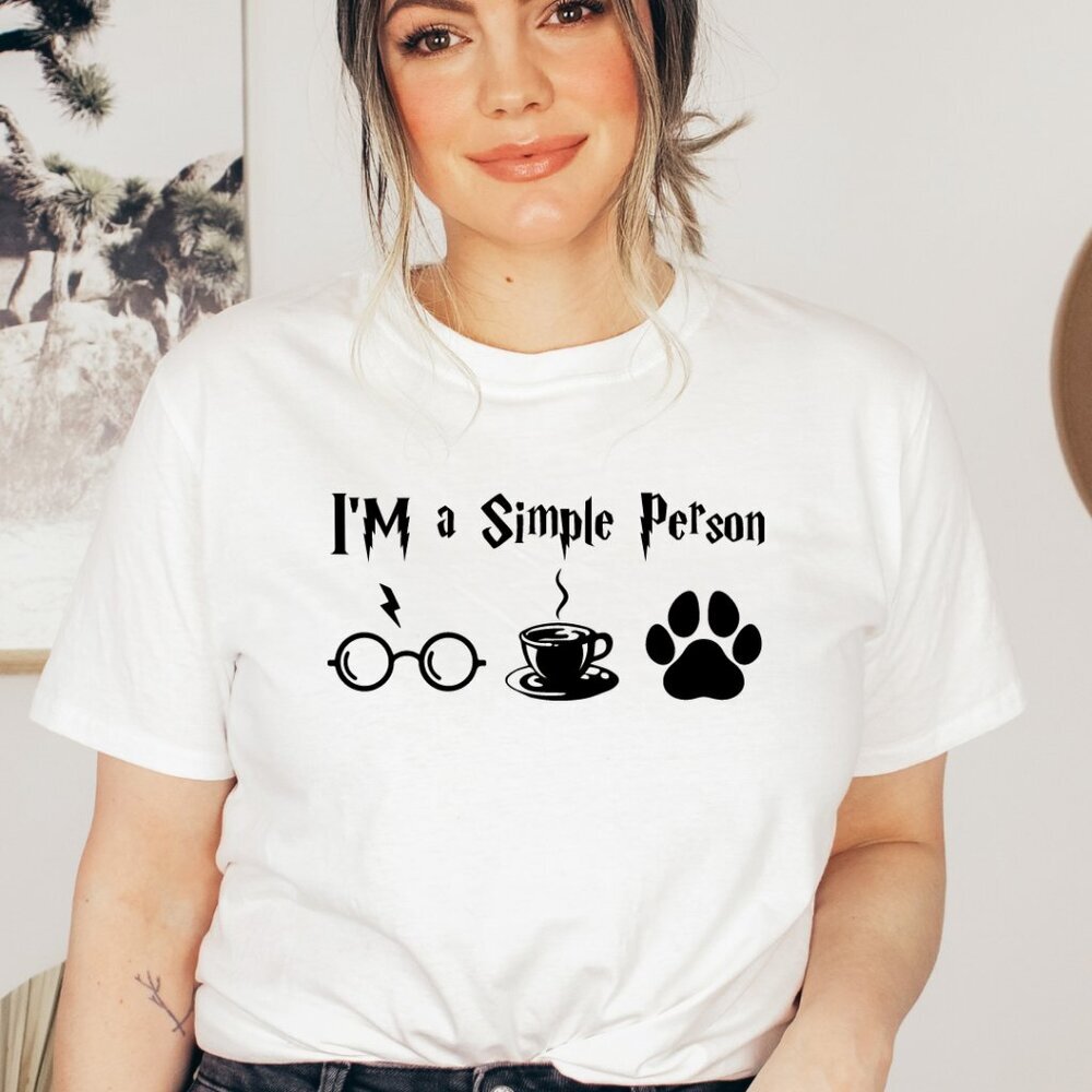 Harry Potter I'm a Simple Person NEW white short sleeve shirt